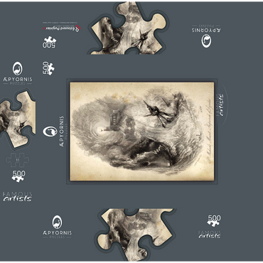 St. Michael's Mount, Shipwreck of Lycidas 500 Jigsaw Puzzle box 3D Modell