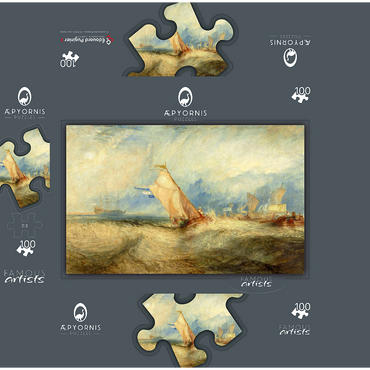 Van Tromp, going about to please his Masters, Ships a Sea, getting a Good Wetting 100 Jigsaw Puzzle box 3D Modell