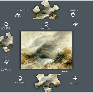 Llanthony Abbey, Monmouthshire 1000 Jigsaw Puzzle box 3D Modell