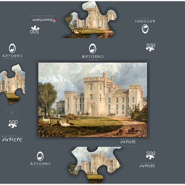 View of Hampton Court, Herefordshire, from the Northwest 500 Jigsaw Puzzle box 3D Modell