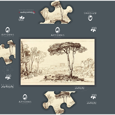 Scene in the Campagna 100 Jigsaw Puzzle box 3D Modell