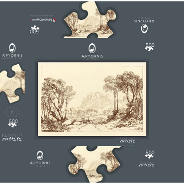 The Castle Above the Meadows 500 Jigsaw Puzzle box 3D Modell