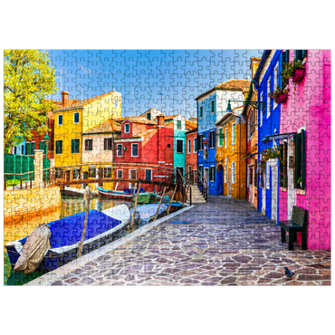 puzzleplate The most colorful traditional fishing town (village) Burano - island near Venice. Italy - travel and landmarks 500 Jigsaw Puzzle