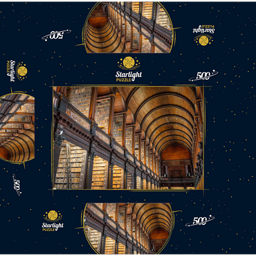 Books in the Long Room Library, Trinity College Dublin Ireland 500 Jigsaw Puzzle box 3D Modell