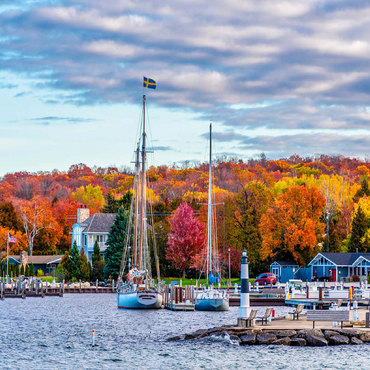 Sister Bay town harbor view in Door County Wisconsin 100 Jigsaw Puzzle 3D Modell