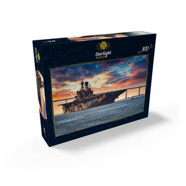 A U.S. Navy ship leaves San Diego Bay and heads into the Pacific Ocean. 100 Jigsaw Puzzle box view1