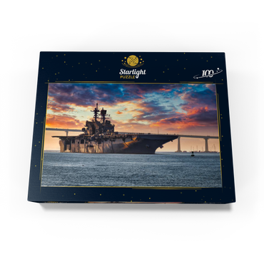 A U.S. Navy ship leaves San Diego Bay and heads into the Pacific Ocean. 100 Jigsaw Puzzle box view1