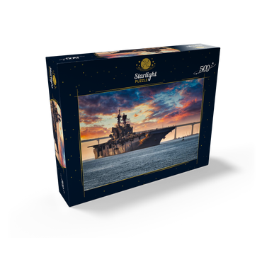 A U.S. Navy ship leaves San Diego Bay and heads into the Pacific Ocean. 500 Jigsaw Puzzle box view1