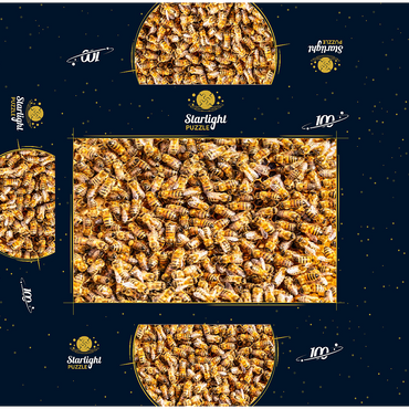 Worker honey bees on a frame from a hive. 100 Jigsaw Puzzle box 3D Modell