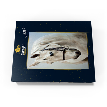 Head in profile a white horse. oil painting 100 Jigsaw Puzzle box view1