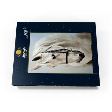 Head in profile a white horse. oil painting 500 Jigsaw Puzzle box view1