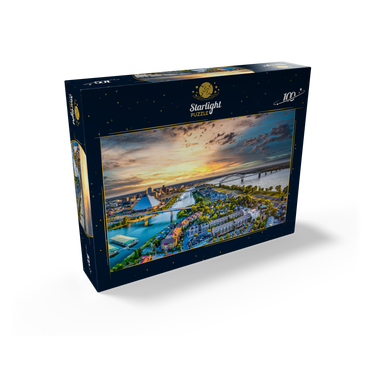 Memphis Tennessee TN downtown drone skyline aerial view. 100 Jigsaw Puzzle box view1