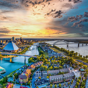 Memphis Tennessee TN downtown drone skyline aerial view. 100 Jigsaw Puzzle 3D Modell