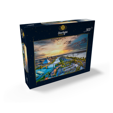 Memphis Tennessee TN downtown drone skyline aerial view. 500 Jigsaw Puzzle box view1