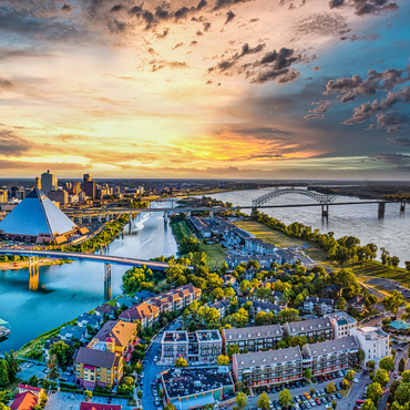 Memphis Tennessee TN downtown drone skyline aerial view. 500 Jigsaw Puzzle 3D Modell