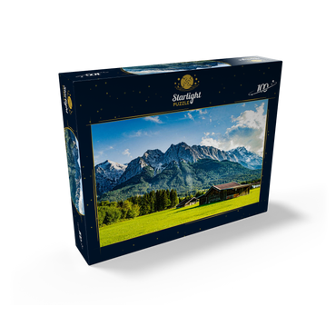 The Zugspitze, seen from Grainau/Garmisch-Partenkirchen, on a sunny summer day 100 Jigsaw Puzzle box view1