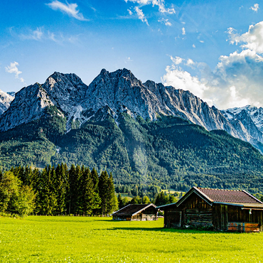 The Zugspitze, seen from Grainau/Garmisch-Partenkirchen, on a sunny summer day 500 Jigsaw Puzzle 3D Modell
