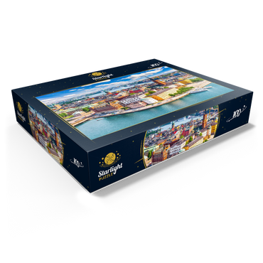 Stockholm old town (Gamla Stan) cityscape from city hall square, Sweden 100 Jigsaw Puzzle box view1