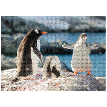 puzzleplate Strongster Gentoo Penguin Cute Funny Baby Chick Mama Penguins Colony Wildlife King Birds Polar Animals Cold Wild Life Creatures Antarctica Antarctic Peninsula Deception Island Crescent Georgia 500 Jigsaw Puzzle
