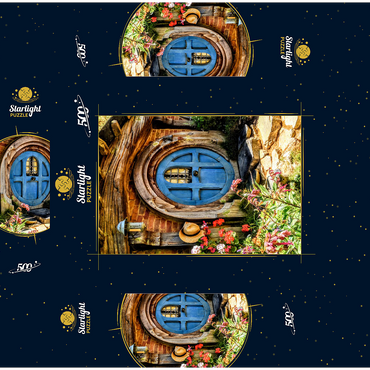 Hobbit House in Hobbiton, New Zealand 500 Jigsaw Puzzle box 3D Modell