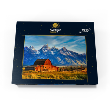 Barn on Mormon Run , Wyoming most popular barn in Jackson Hole. 1000 Jigsaw Puzzle box view1