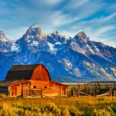 Barn on Mormon Run , Wyoming most popular barn in Jackson Hole. 1000 Jigsaw Puzzle 3D Modell