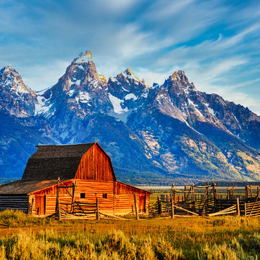 Barn on Mormon Run , Wyoming most popular barn in Jackson Hole. 100 Jigsaw Puzzle 3D Modell