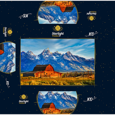 Barn on Mormon Run , Wyoming most popular barn in Jackson Hole. 100 Jigsaw Puzzle box 3D Modell
