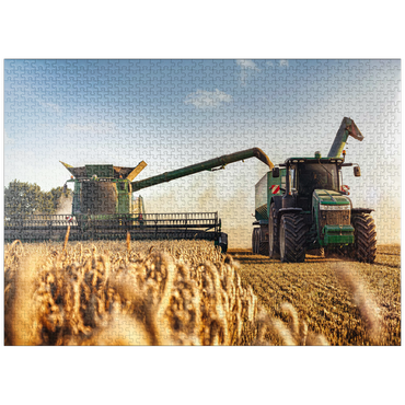 puzzleplate Combine combine and tractor for wheat field 1000 Jigsaw Puzzle