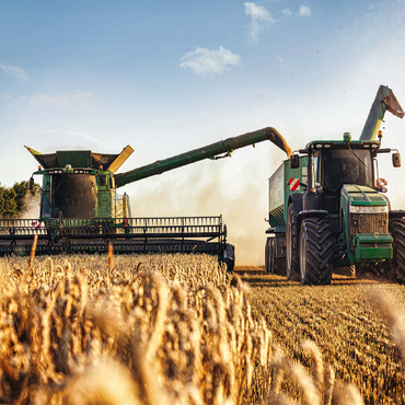 Combine combine and tractor for wheat field 100 Jigsaw Puzzle 3D Modell