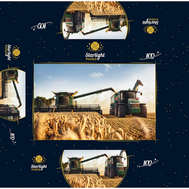 Combine combine and tractor for wheat field 100 Jigsaw Puzzle box 3D Modell