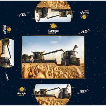 Combine combine and tractor for wheat field 500 Jigsaw Puzzle box 3D Modell