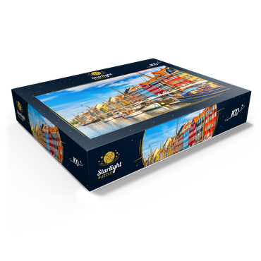 Copenhagen iconic view. famous old Nyhavn harbor in the center of Copenhagen, Denmark in summer sunny days. 100 Jigsaw Puzzle box view1