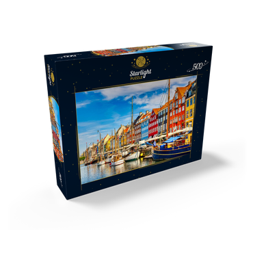 Copenhagen iconic view. famous old Nyhavn harbor in the center of Copenhagen, Denmark in summer sunny days. 500 Jigsaw Puzzle box view1