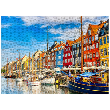 puzzleplate Copenhagen iconic view. famous old Nyhavn harbor in the center of Copenhagen, Denmark in summer sunny days. 500 Jigsaw Puzzle