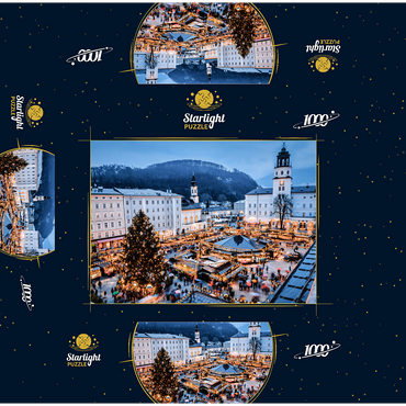 Salzburg, Austria: Christmas market in the old town of Salzburg. 1000 Jigsaw Puzzle box 3D Modell