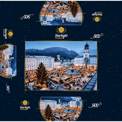 Salzburg, Austria: Christmas market in the old town of Salzburg. 500 Jigsaw Puzzle box 3D Modell