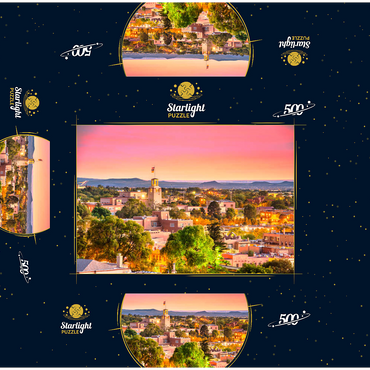 Santa Fe, New Mexico, USA Downtown skyline at dusk. 500 Jigsaw Puzzle box 3D Modell