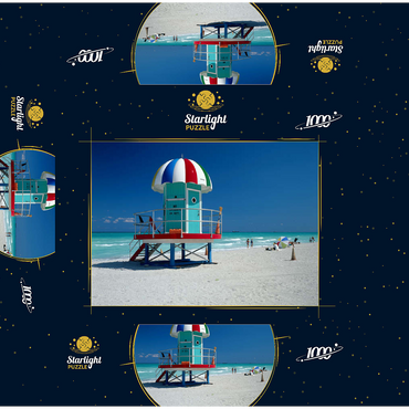 Lifeguard cottage on the beach, Miami Beach, Florida, USA 1000 Jigsaw Puzzle box 3D Modell