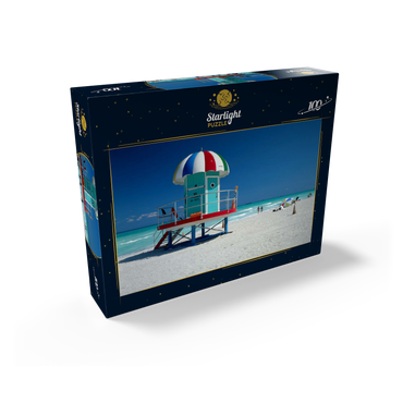 Lifeguard cottage on the beach, Miami Beach, Florida, USA 100 Jigsaw Puzzle box view1