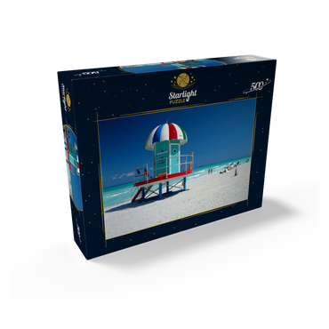 Lifeguard cottage on the beach, Miami Beach, Florida, USA 500 Jigsaw Puzzle box view1