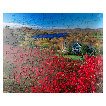 puzzleplate Autumn atmosphere at Lake Waramaug, Connecticut, USA 100 Jigsaw Puzzle