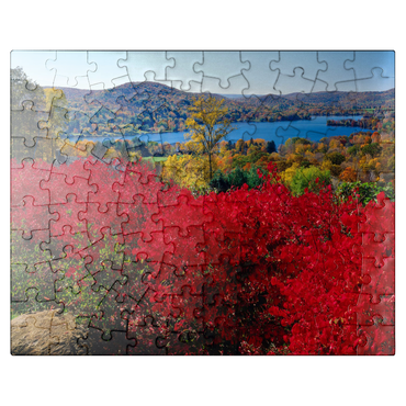 puzzleplate Autumn atmosphere at Lake Waramaug, Connecticut, USA 100 Jigsaw Puzzle