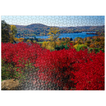 puzzleplate Autumn atmosphere at Lake Waramaug, Connecticut, USA 500 Jigsaw Puzzle