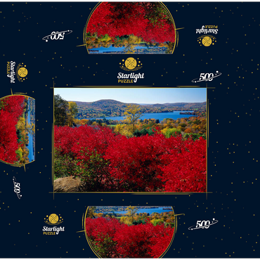 Autumn atmosphere at Lake Waramaug, Connecticut, USA 500 Jigsaw Puzzle box 3D Modell