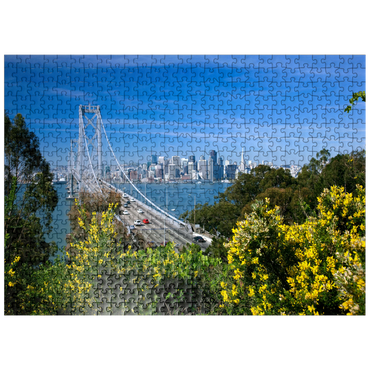 puzzleplate Bay Bridge with skyline, San Francisco, California, USA 500 Jigsaw Puzzle
