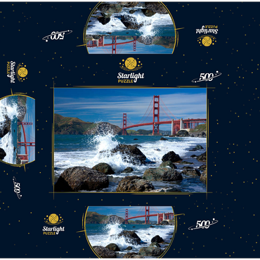 San Francisco Bay and Golden Gate Bridge, San Francisco, California, USA 500 Jigsaw Puzzle box 3D Modell