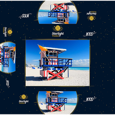 Lifeguard station in South Beach in Miami Beach, Florida, USA 1000 Jigsaw Puzzle box 3D Modell