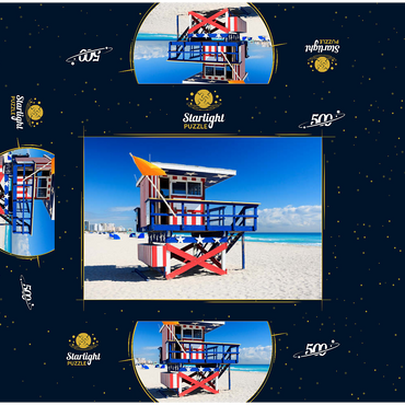 Lifeguard station in South Beach in Miami Beach, Florida, USA 500 Jigsaw Puzzle box 3D Modell