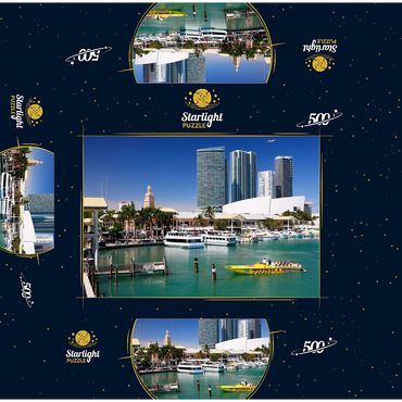 Marina at Bayside Marketplace in Downtown Miami, Florida, USA 500 Jigsaw Puzzle box 3D Modell